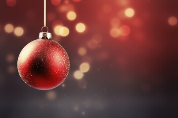 A festive christmas bauble decoration background with copy space.