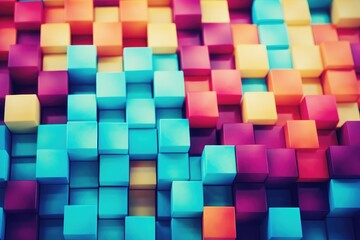 Fototapeta na wymiar Colorful fantasy 3D cube shaped background.