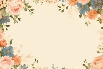 Foto op Plexiglas Vintage flower letter paper background with copy space. © Michael