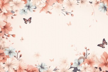 Vintage flower letter paper background with copy space.