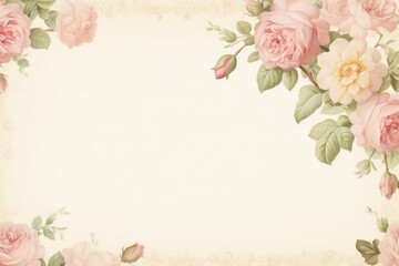 Vintage flower letter paper background with copy space.