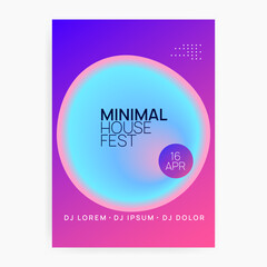 Music Flyer. Jazz Dance Fest. Indie Art For Magazine. Abstract Background For Presentation Concept. Disco And Exhibition Layout. Pink And Blue Music Flyer
