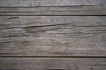 Old light toned wood with horizontal cracks for background or text