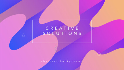 Digital Shape. Wavy Rainbow Cover. Gradient Design. Futuristic Pattern. Pink Trendy Banner. Hipster Page. Colorful Backdrop. 3d Landing Page. Lilac Digital Shape