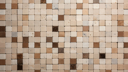 Beige mosaic square tile pattern, tiled background