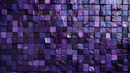 Dark purple mosaic square tile pattern, tiled background