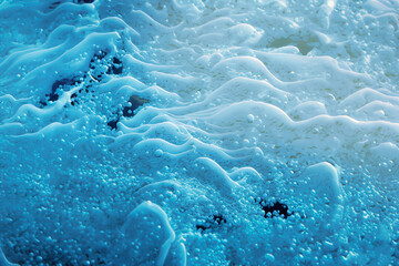 blue sea water foam background