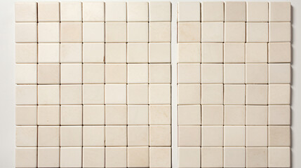 Ivory mosaic square tile pattern, tiled background 