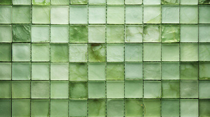 Light green mosaic square tile pattern, tiled background 