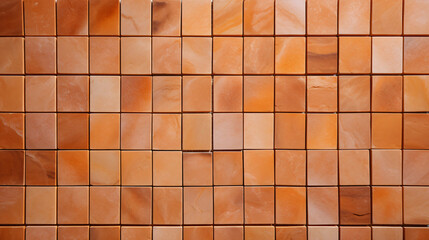 Light orange mosaic square tile pattern, tiled background 