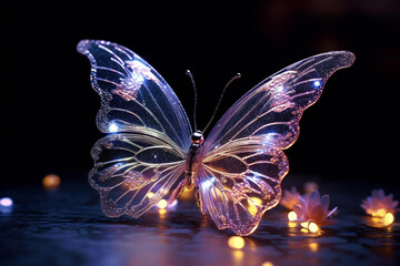butterfly on black background