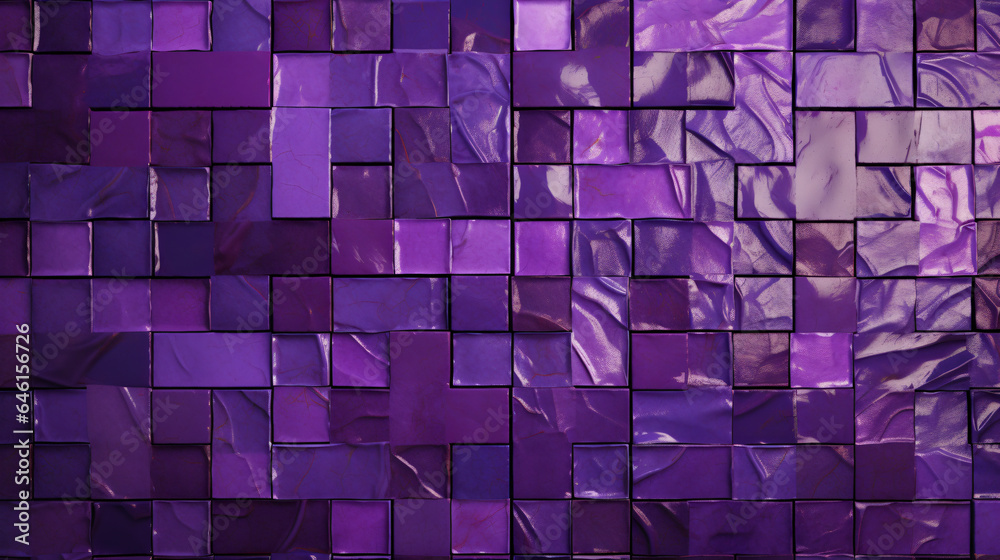 Canvas Prints purple mosaic square tile pattern, tiled background