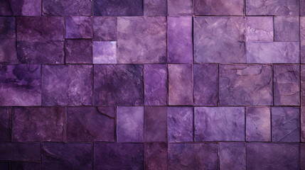 Purple mosaic brick pattern, tiled background 