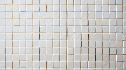 White mosaic square tile pattern, tiled background 