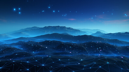 AI-Driven Big Data Visualization: Futuristic Blue Plexus Network