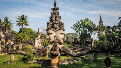 Atmospheric Vientiane, the capital of Laos.