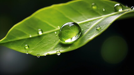 Leaf with Water Droplets