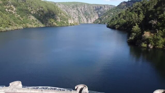 aerial view of river sil in Ribeira Sacra, Galicia, Spain
