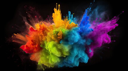 Fototapeta na wymiar Colorful Rainbow Holi Paint Splash Color Powder Explosion