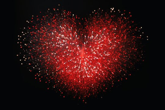 A heart shaped sparkling fireworks showing love and romance. - Powered by Adobe