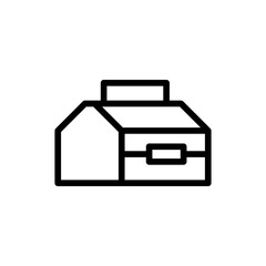 Toolbox motor service and garage icon with black outline style. toolbox, tool, sign, equipment, box, repair, wrench. Vector Illustration