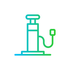 Air pump motor service and garage icon with blue and green gradient outline style. icon, pump, air, equipment, symbol, isolated, tool. Vector Illustration