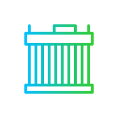 Radiator motor service and garage icon with blue and green gradient outline style. sign, line, radiator, radiation, set, outline, energy. Vector Illustration