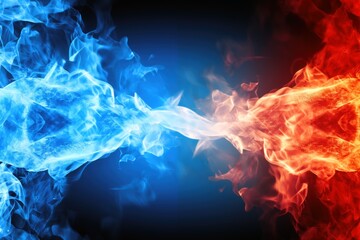 An abstract wallpaper background of fire and ice. - obrazy, fototapety, plakaty