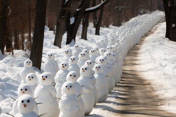 An army of snowman marching against the human race.