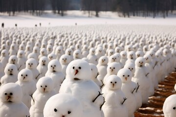 An army of snowman marching against the human race.