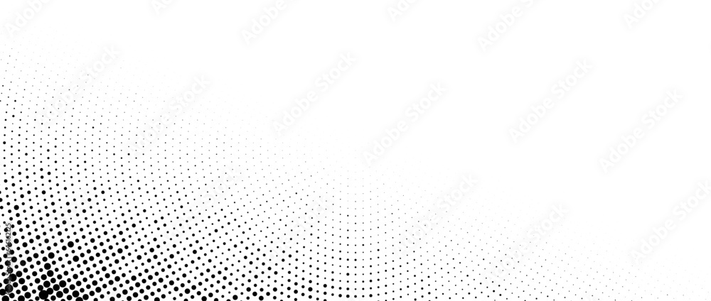 Poster faded halftone corner texture. gradient pattern background. abstract dotted pop art radial wallpaper