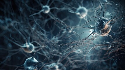 Neurons Brain Cell Medical Background, generative ai