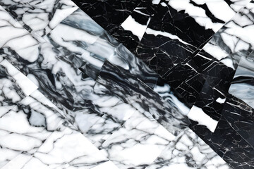 Black and white vector marble texture for tile wallpaper, luxurious background.