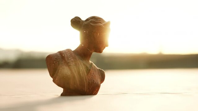 goddess of love in Greek mythology on the sand of the beach