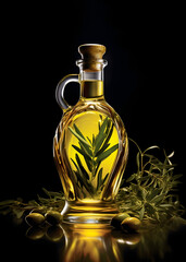 glass jug of olive oil