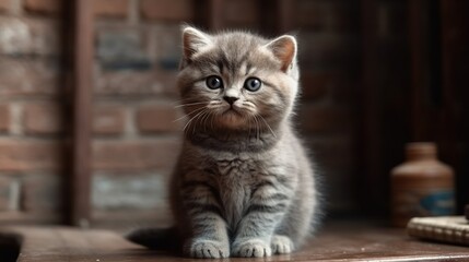 Showcasing the Adorable Charm of a Scottish Fold Kitten - A Heartwarming Feline Portrait