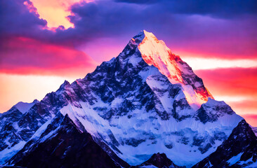 Mount Lhotse at sunset.