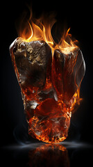 tooth made of fire and maggot, tooth sensitivity, generative ai