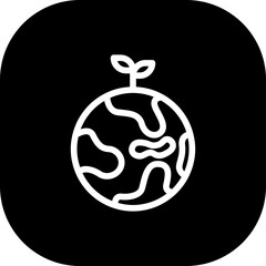 Green earth ecology icon with black filled line outline style. earth, eco, green, ecology, nature, icon, environment. Vector Illustration