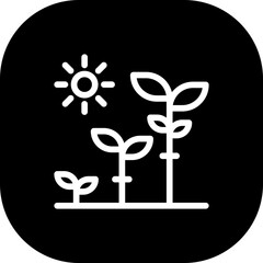 Growth ecology icon with black filled line outline style. growth, business, icon, symbol, vector, line, finance. Vector Illustration