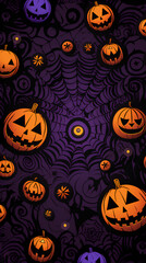 Halloween backgrounds. Illustrated backgrounds for Halloween with pumpkins, bats, cobwebs and scary landscapes.