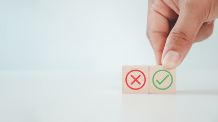 Handpick Tick and cross signs. Checkmark and cross icons. Do and don't or like and unlike with...