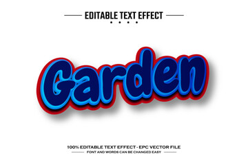 Garden 3D editable text effect template