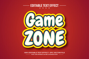 Game zone 3D editable text effect template