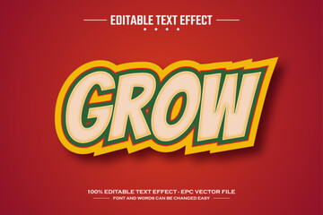 Grow 3D editable text effect template