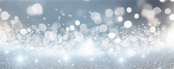 Fototapeta na wymiar white sparklling glitter on light background, happy new year holiday concept