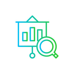 Research startup pitch deck icon with black outline style. research, analysis, business, set, management, symbol, outline. Vector Illustration