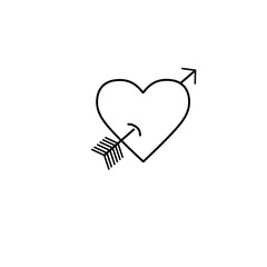 Heart with Arrow Vector Icon 