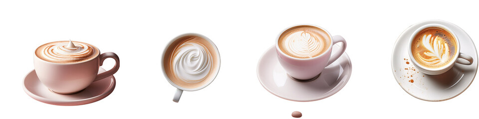 Png Set Steaming white coffee cup transparent background
