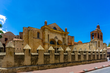 Fototapeta premium The Cathedral of Santa María la Menor in the Colonial City of Santo Domingo is dedicated to St. Mary of the Incarnation. It is the first and oldest cathedral in the Americas, built in 1504 - 1550.